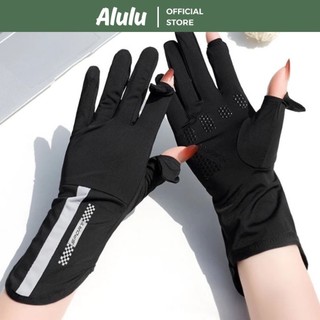 Găng Tay Nữ Chống Nắng  - Găng Tay Hở Ngón Chống Tia Uv UPF50+ Khi Lái Xe Tiện Lợi Khi  Sử Dụng Điện Thoại -kho Sỉ Alulu