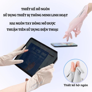 Găng Tay Nữ Chống Nắng  - Găng Tay Hở Ngón Chống Tia Uv UPF50+ Khi Lái Xe Tiện Lợi Khi  Sử Dụng Điện Thoại -kho Sỉ Alulu