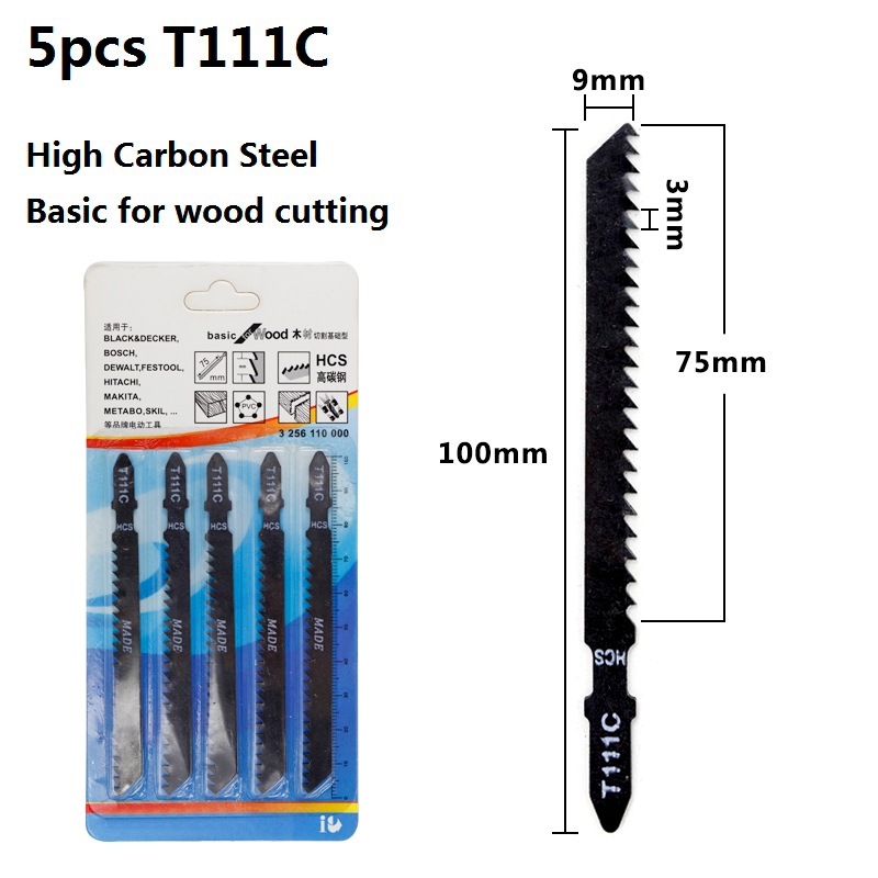 Lưỡi cưa lọng gỗ, sắt T144D T244D T127D chất liệu Thép carbon (Vỉ 5 lưỡi)