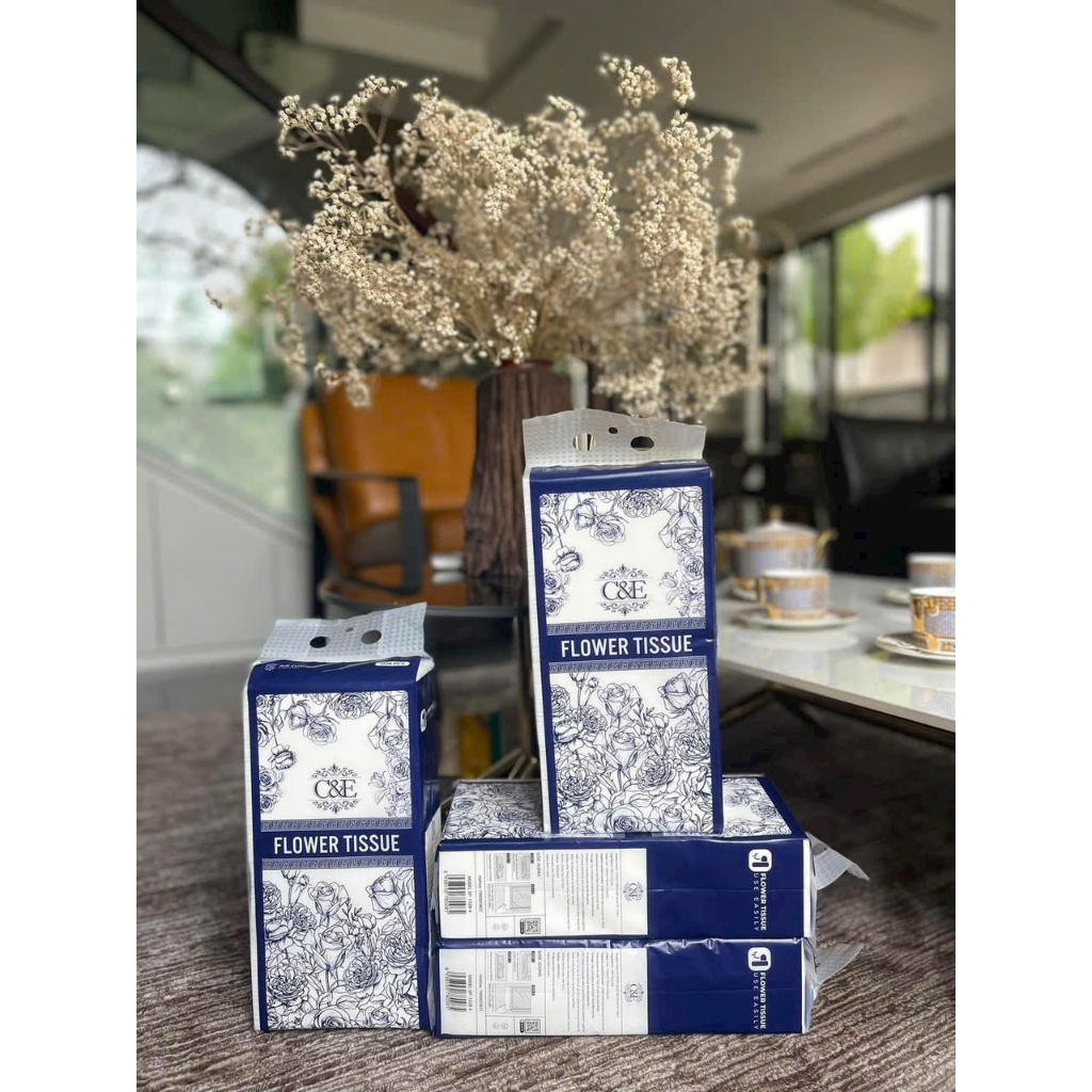 Thùng 4 túi giấy rút C&E mỗi túi 1328 tờ siêu dai nội địa trung
