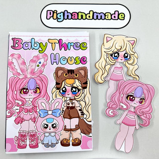 Đồ chơi bóc dán Búp bê Gacha phong cách Baby Three đáng yêu