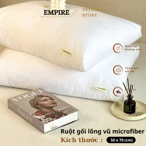 Ruột gối nằm lông vũ 50x70 cao cấp EMPIRE chuẩn khách sạn vỏ bọc cotton T600- Empire Bedding & Decor