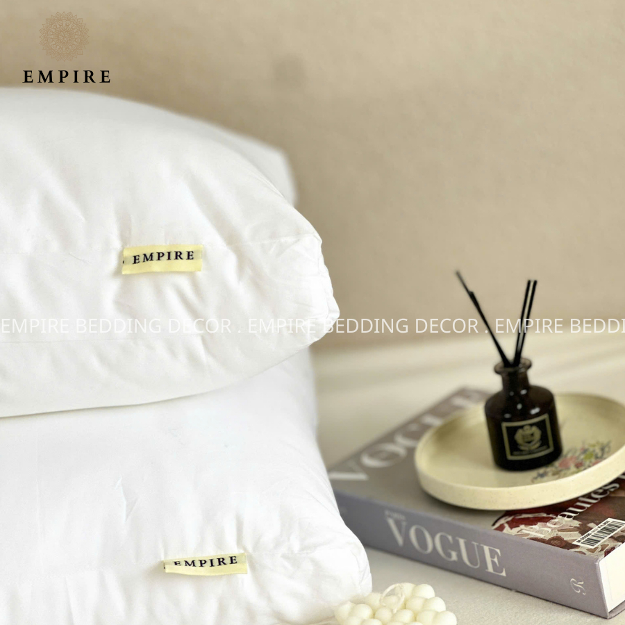 Ruột gối nằm lông vũ 50x70 cao cấp EMPIRE chuẩn khách sạn vỏ bọc cotton T600- Empire Bedding & Decor