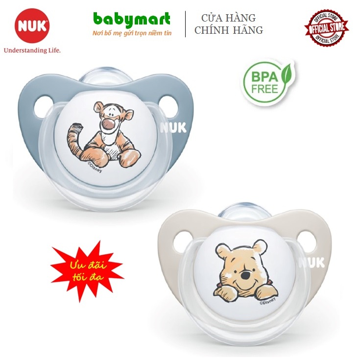 Ảnh Bộ 2 ty ngậm Nuk Disney sleeptime cho bé đủ size 1