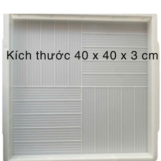 Khuôn đúc gạch lát sân vườn, giả cổ, giả đá họa tiết kẻ sọc, kích thước 40 x 40 x 3m, chất liệu nhựa pp