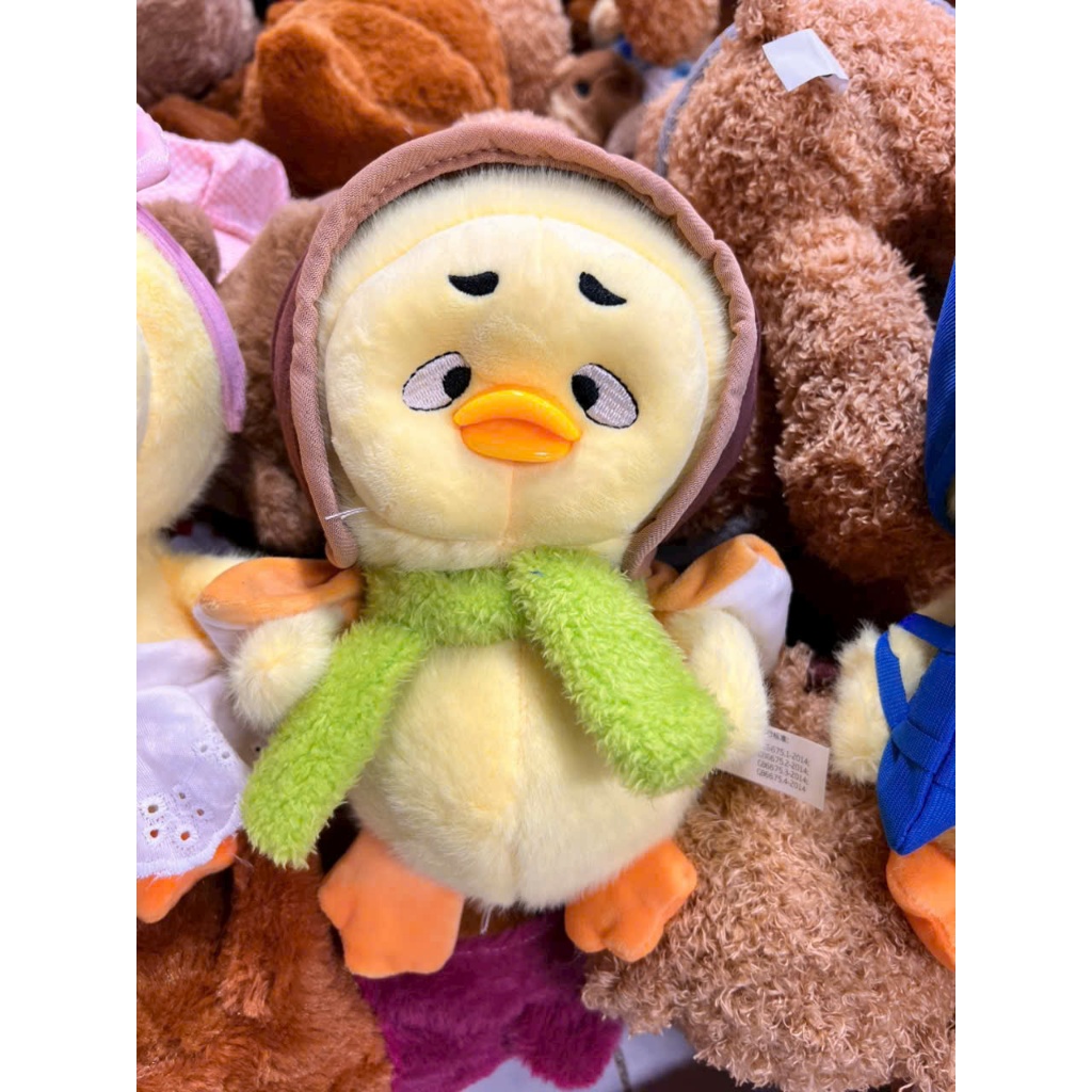 Gấu bông con vịt vàng mỏ hỗn dễ thương Thú nhồi bông vịt mặc trang phục cute