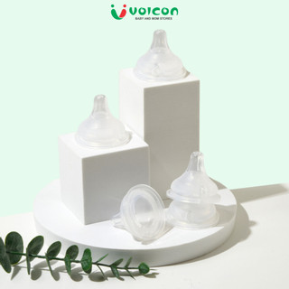 Set 2 Núm ti Moyuum Hàn Quốc siêu mềm có van thông khí đủ size cho bé