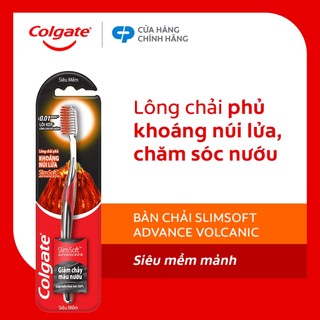 Bàn chải Colgate SlimSoft Advanced ngăn chảy máu nướu khoáng núi lửa siêu mềm mảnh