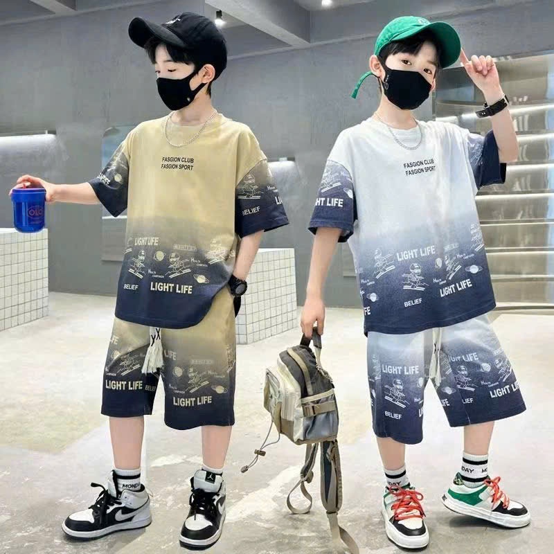 Bộ quần áo mùa hè dành cho bé trai 14-52kg mẫu CLUB. Chất liệu co dãn thoáng mát. H29