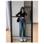 Quần baggy jean phối túi đơn giản cá tính, Quâng baggy bò túi vuông lưng cao basic dễ phối đồ (HC33)