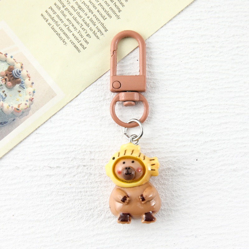 Hoạt Hình Dễ Thương Capybara Hải Lý Móc Khóa Xe Ba Lô Phụ Kiện Trang Trí Quà Tặng Nhỏ