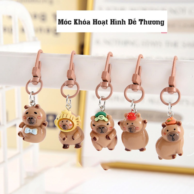 Hoạt Hình Dễ Thương Capybara Hải Lý Móc Khóa Xe Ba Lô Phụ Kiện Trang Trí Quà Tặng Nhỏ