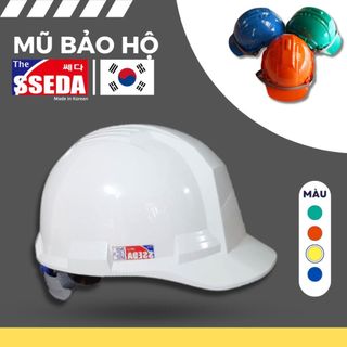 Mũ bảo hộ lao động SEEDA nút vặn lót xốp nhựa ABS HPS4 dùng trong lao động công trình