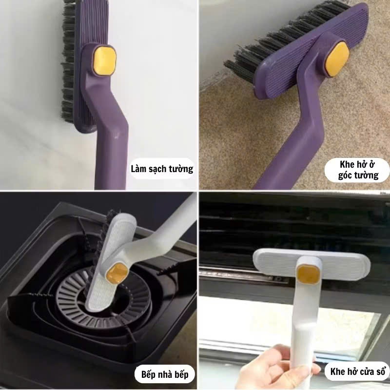 BÀN CHẢI CỌ KHE HỞ ĐA NĂNG – Chổi Xoay 360 Kèm Nhíp Gắp Tóc,Cọ Sàn Đánh Bay Bụi Bẩn Trong Nhà Tắm, Nhà Bếp