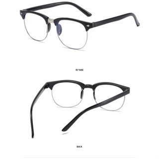 Kính nửa gọng nam nữ chống tia UV ánh sáng xanh phong cách hàn quốc, Mắt kính mát không độ Styley K019