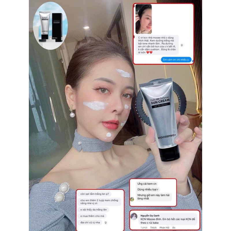 Kem chống nắng Moosepro+ DAILY UV DEFENSE SUN CREAM 50ml Hàn Quốc hạn 2028 (thay kem chống nắng Moose) IS284