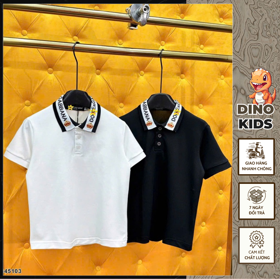 Áo Polo Nam Donce Thêu Chữ Cổ Siêu Đẹp - Áo Polo Bé Trai DONCE Trơn Đơn giản