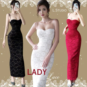 LADYLACE [L.Studio] Đầm 2 dây dáng dài Ren cao cấp, SẴN MUSH ngực, mềm mại ôm body siêu tôn dáng