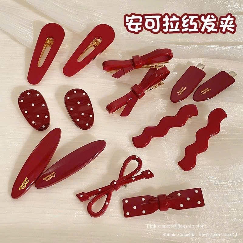 Nơ kẹp tóc hồng dễ thương phong cách Hàn Quốc, Kẹp mái cute cho nữ KM076