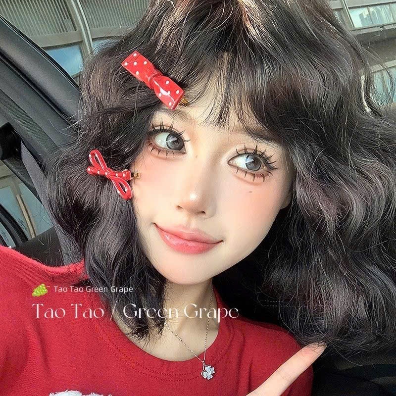 Nơ kẹp tóc hồng dễ thương phong cách Hàn Quốc, Kẹp mái cute cho nữ KM076