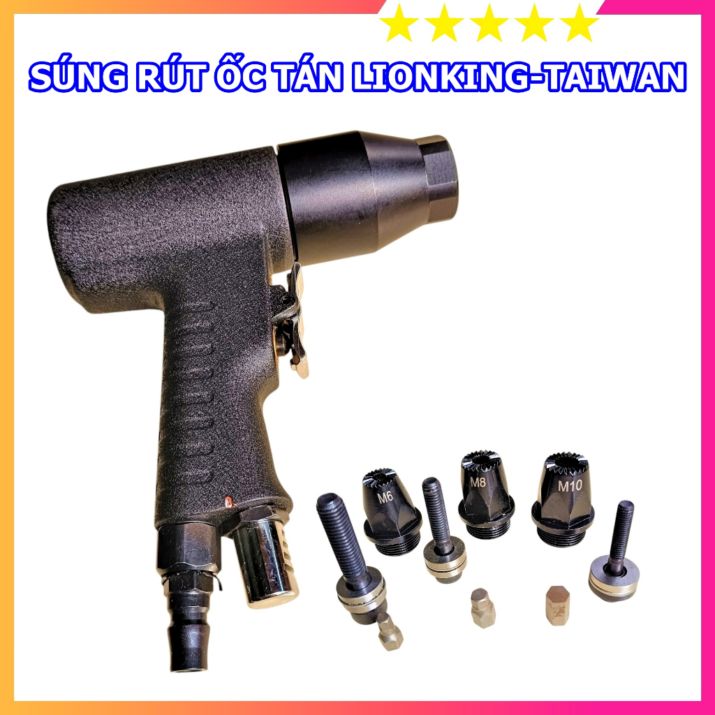 Súng rút ốc tán dùng hơi LION KING rút ốc M6 M8 M10 | Shopee Việt Nam