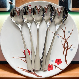 SET 5 Chiếc Thìa Cơm Inox 304 Đầu Tròn giọt Nước Muỗng Cơm Lớn -Dày Xịn Bóng Đẹp Phong Cách Nhật Trung