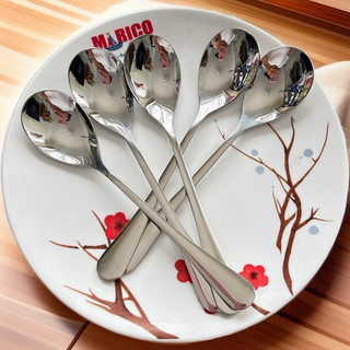 SET 5 Chiếc Thìa Cơm Inox 304 Đầu Tròn giọt Nước Muỗng Cơm Lớn -Dày Xịn Bóng Đẹp Phong Cách Nhật Trung