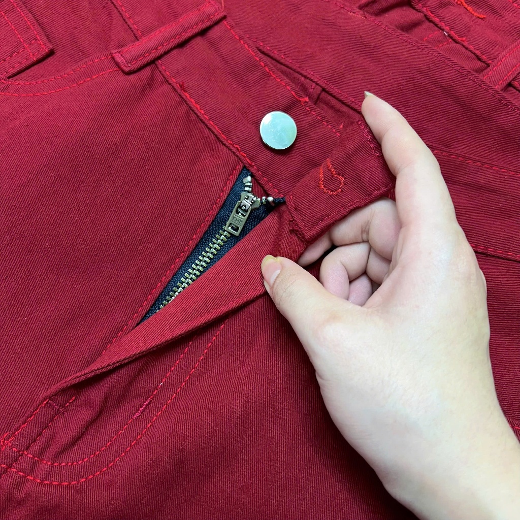 Quần Kaki Lưng Cao Sang Màu Đỏ Bigsize Nữ Lên Phom Tôn Dáng Cho Các Nàng Mũm Mỉm Q536