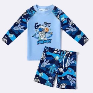 Bk23 Đồ bơi bé trai  dáng rời gồm áo+quần đùi hoạ tiết phi hành gia, đồ tắm,bộ bơi cho bé sz 10-50kg