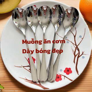 Inox 304 Thìa Cơm Giot Nước  Muỗng Lớn Size 18.5cm Dày Đẹp Bền Thìa ăn Phở cháo Bún