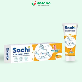 Kem Đánh Răng Cho Bé Sachi Nuốt Được Chiết Xuất Cúc La Mã Mộc Lan Lô Hội Ngừa Sâu Răng Tuýp 60g
