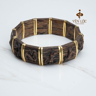 [BV] Vòng Lách Tay Trầm Hương 12 Con Giáp  - Trầm Hương Sánh Chìm - Tặng kèm hộp VIP