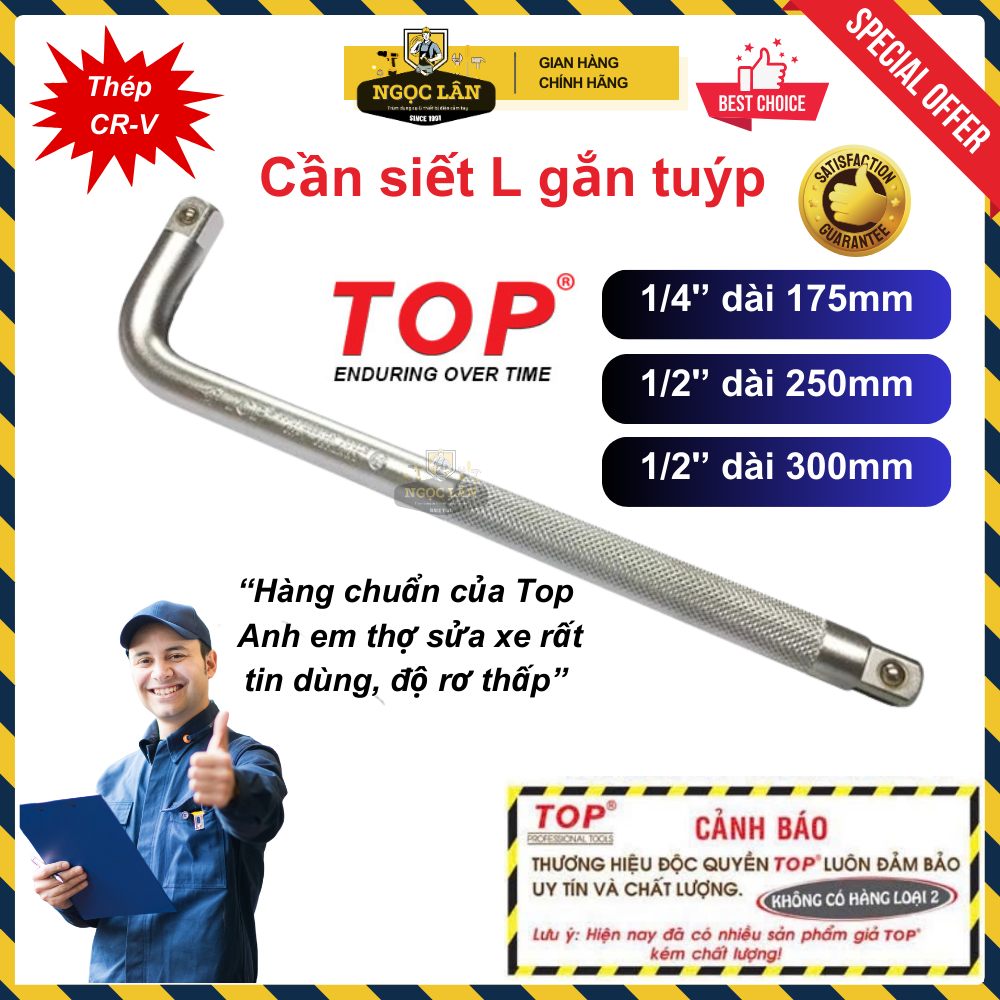 Cần L nối đầu tuýp, cần siết L 1/4 inch, 1/2 inch đủ size hàng chuẩn TOP thợ sửa xe tin dùng