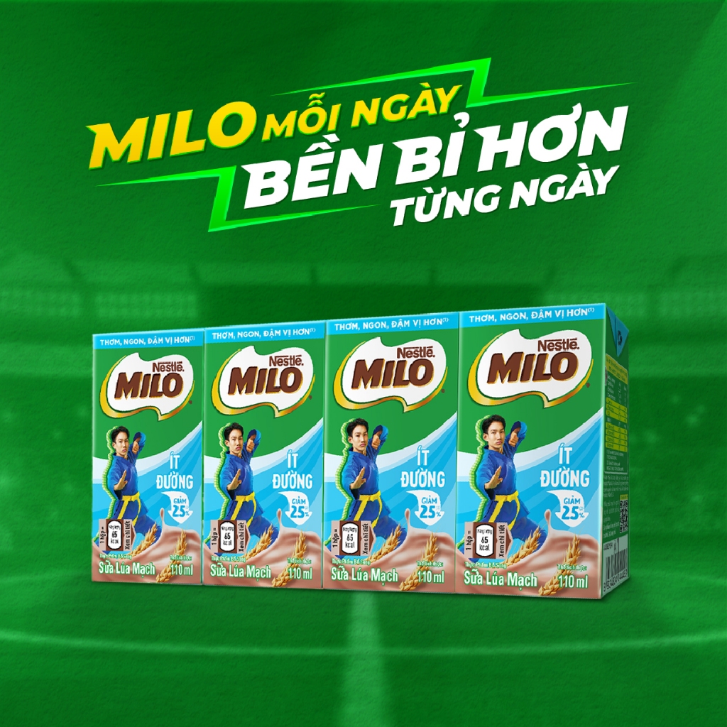 Ảnh Thùng 48 hộp sữa lúa mạch Nestle MILO Ít Đường x 110ml 1