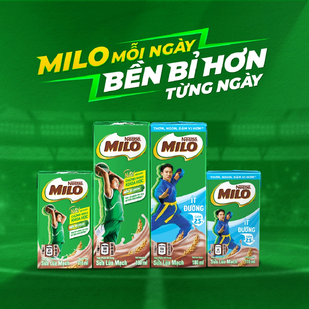 Ảnh Thùng 48 hộp sữa lúa mạch Nestle MILO Ít Đường x 110ml 3