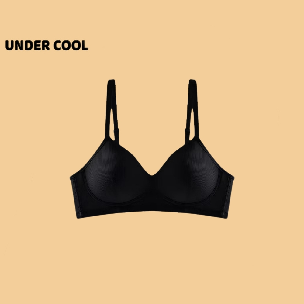 Áo lót nữ đệm mỏng UNDERCOOL không gọng cotton gân tăm ôm nhẹ phù hợp tuổi teen thiết kế vạt chéo AL67