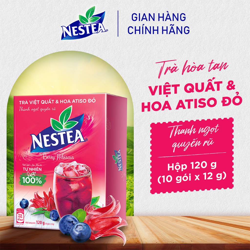 Ảnh Thực phẩm bổ sung trà việt quất và hoa atiso đỏ Nestea (Hộp 10 gói x 12g) 1