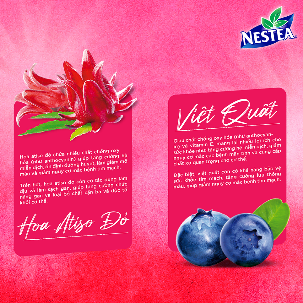 Ảnh Thực phẩm bổ sung trà việt quất và hoa atiso đỏ Nestea (Hộp 10 gói x 12g) 4