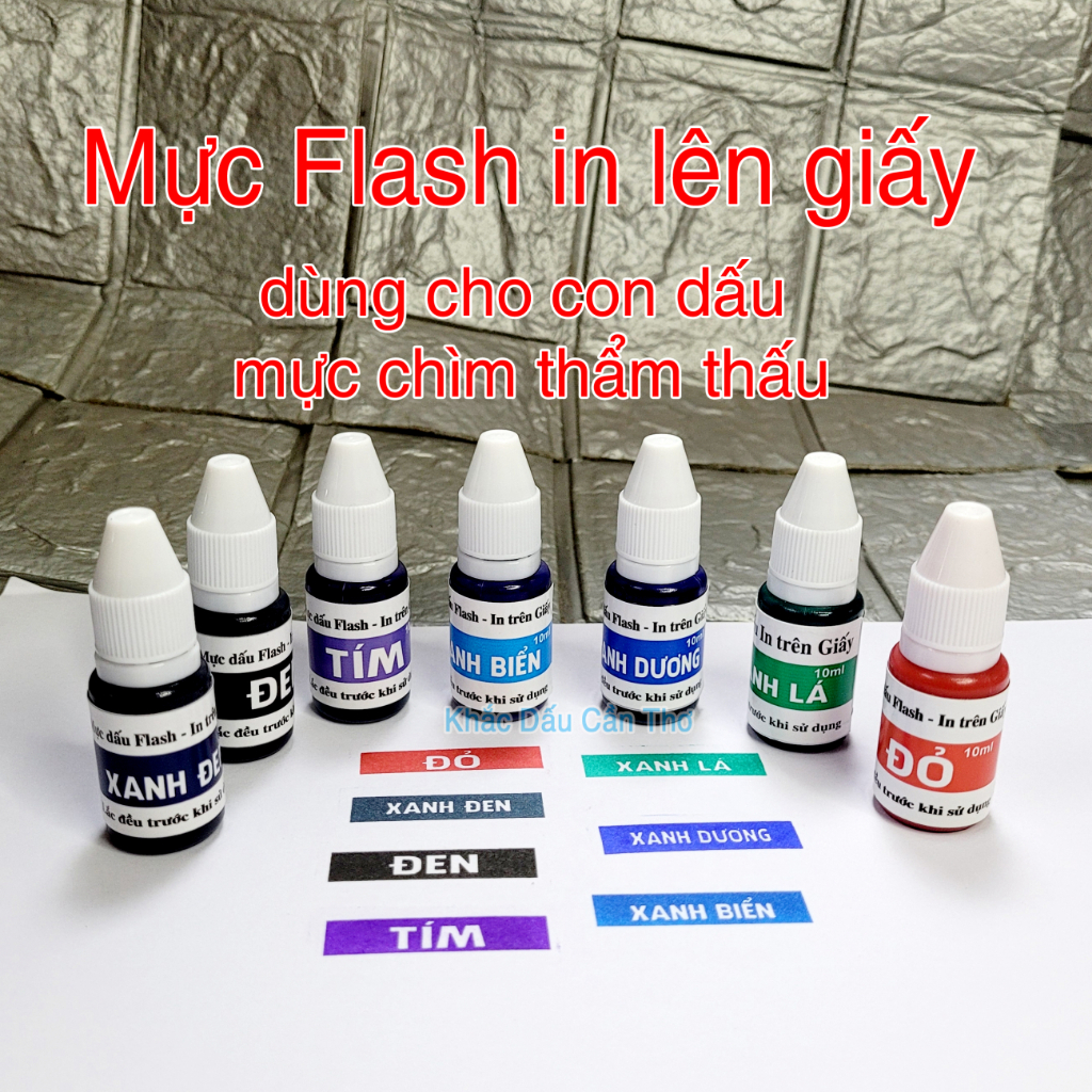 Mực flash in lên giấy chuyên dùng cho con dấu mực chìm mực thẩm thấu ...