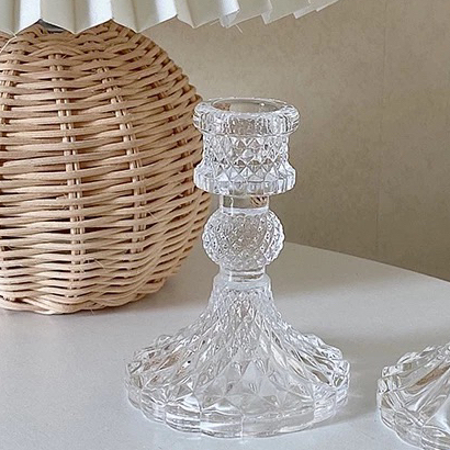 Chân Nến Thuỷ Tinh  PHA LÊ - chân nến dùng Trang Trí Bàn Tiệc, Nhà Hàng, Decor Studio, Bàn Gallery, Gia Tiên sang trọng