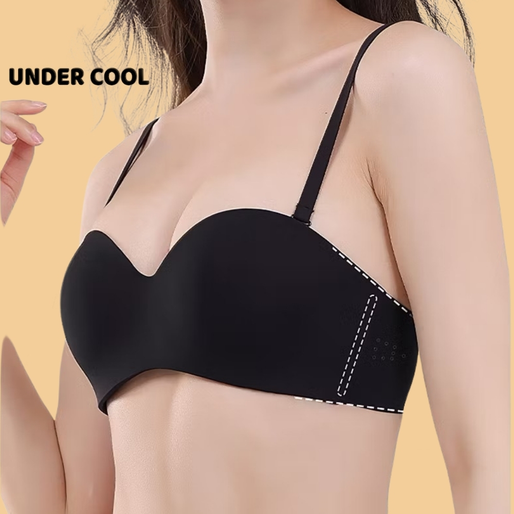 Áo lót quây kèm dây UNDERCOOL su cao cấp chống tụt dày 2.5cm nâng ngực tạo khe ôm sát không lộ AL70