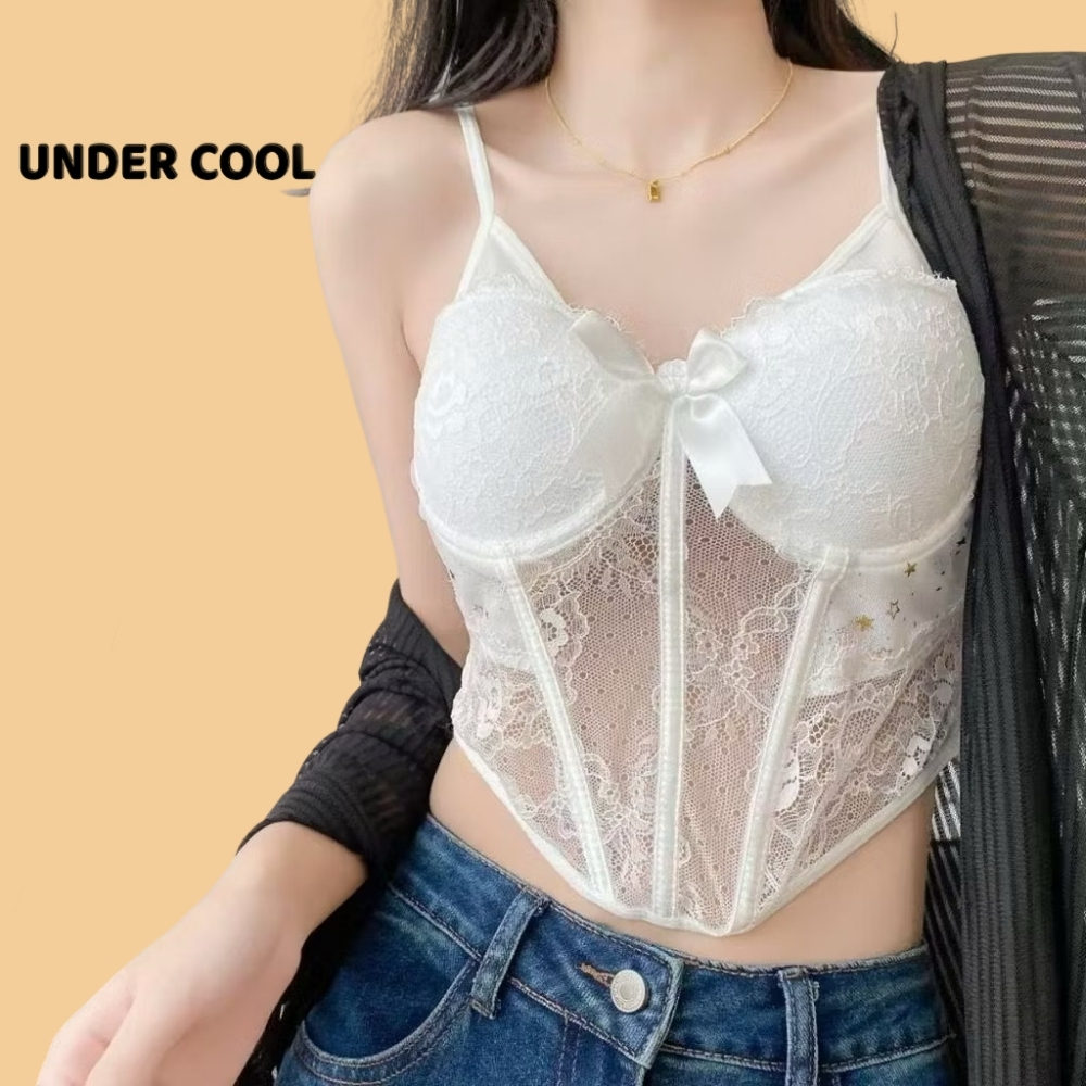 Áo Corset Ren Nữ UNDERCOOL Gợi Cảm, Ôm Body, Cúp Ngực Sexy, Thiết Kế Quyến Rũ, Phối Nơ & Họa Tiết Sang Trọng AB46