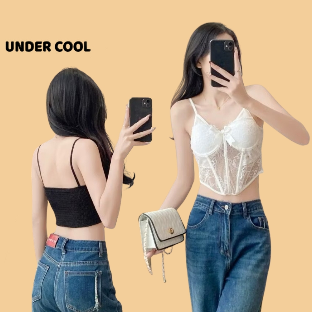 Áo Corset Ren Nữ UNDERCOOL Gợi Cảm, Ôm Body, Cúp Ngực Sexy, Thiết Kế Quyến Rũ, Phối Nơ & Họa Tiết Sang Trọng AB46