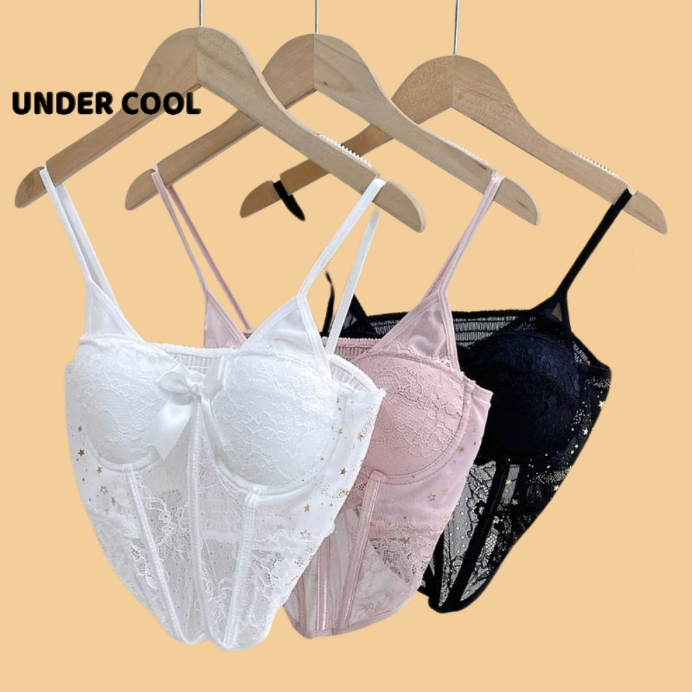 Áo Corset Ren Nữ UNDERCOOL Gợi Cảm, Ôm Body, Cúp Ngực Sexy, Thiết Kế Quyến Rũ, Phối Nơ & Họa Tiết Sang Trọng AB46