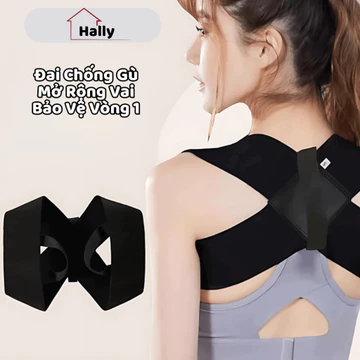 Đai Chống Gù Lưng Nam Nữ Đai Đeo Chống Gù Lưng Đai Nâng Ngực Bảo Vệ Vai Gáy Cột Sống HALLY - DCG01