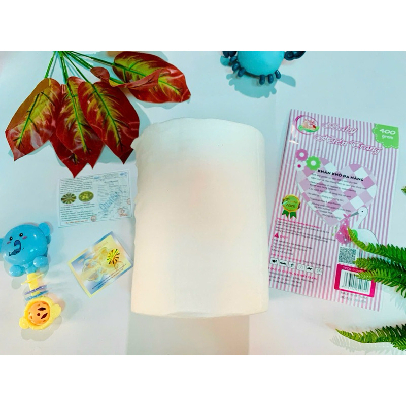 ( Sỉ 5 cuộn - 400gr) Khăn giấy khô đa năng HT 400gram mềm mại cho bé yêu