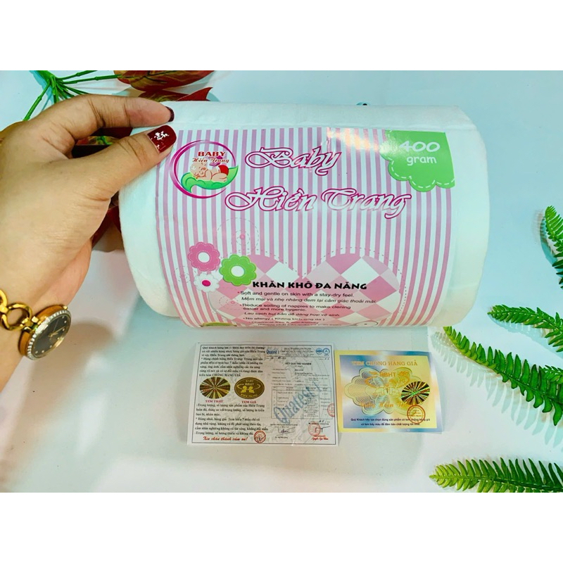 ( Sỉ 5 cuộn - 400gr) Khăn giấy khô đa năng HT 400gram mềm mại cho bé yêu