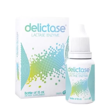 Men tiêu hóa Delictase Lactase Enzym 15ml, hỗ trợ ngừa tiêu chảy, nôn trớ, kém hấp thụ do bất dung nạp lactose