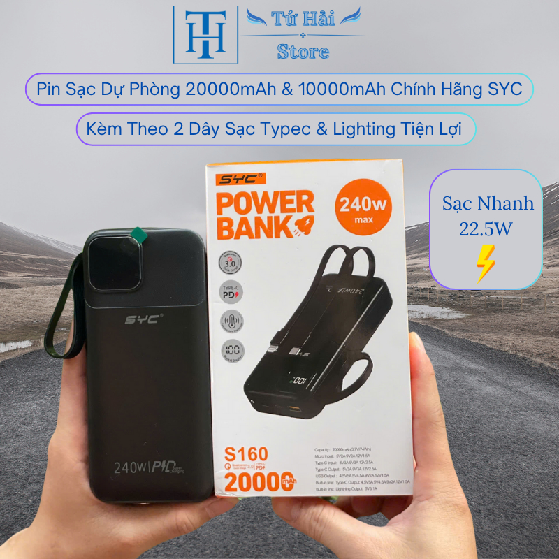 Pin Dự Phòng 20000mAh & 10000mAh - Sạc Dự Phòng Chính Hãng SYC Mã