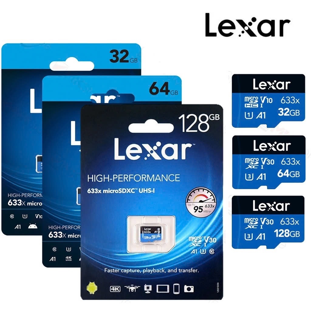 Ảnh Thẻ nhớ MicroSD Lexar 32GB  64GB 128GB class 10 UHS-I - tốc độ100MB/s, dùng cho camera, máy ảnh 1